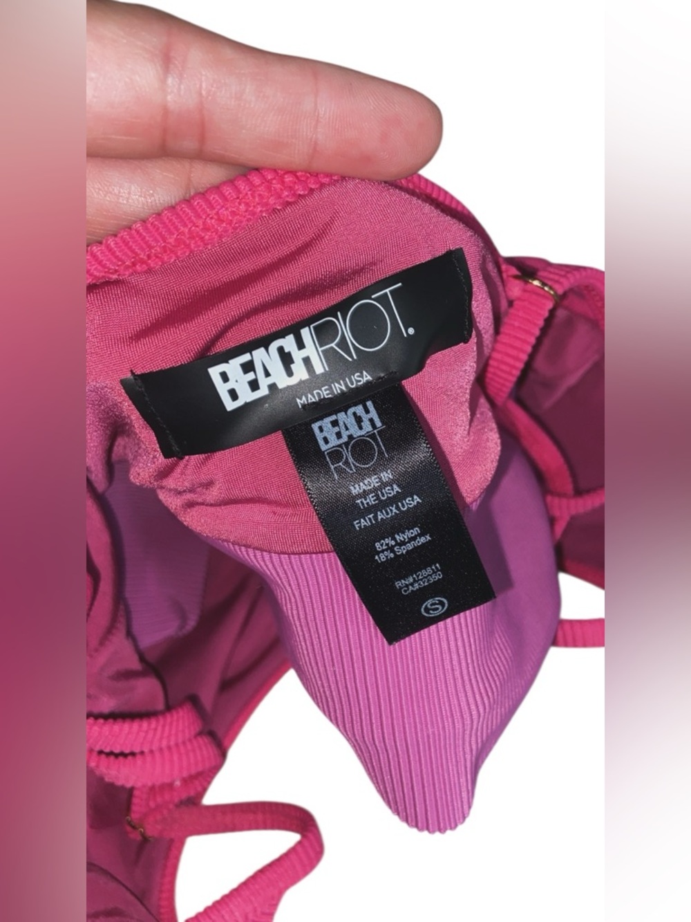 Beach Riot Eva Colorblock Bikini Top size S - Picture 4 of 5